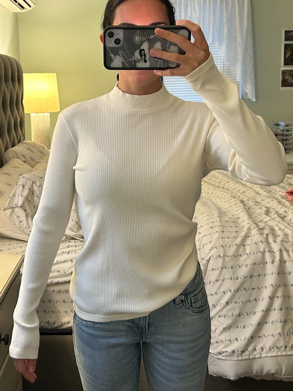 Uniqlo Ribbed Cream Turtleneck